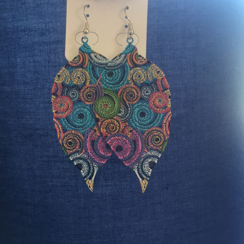 Swirl Pattern Dangle Earrings